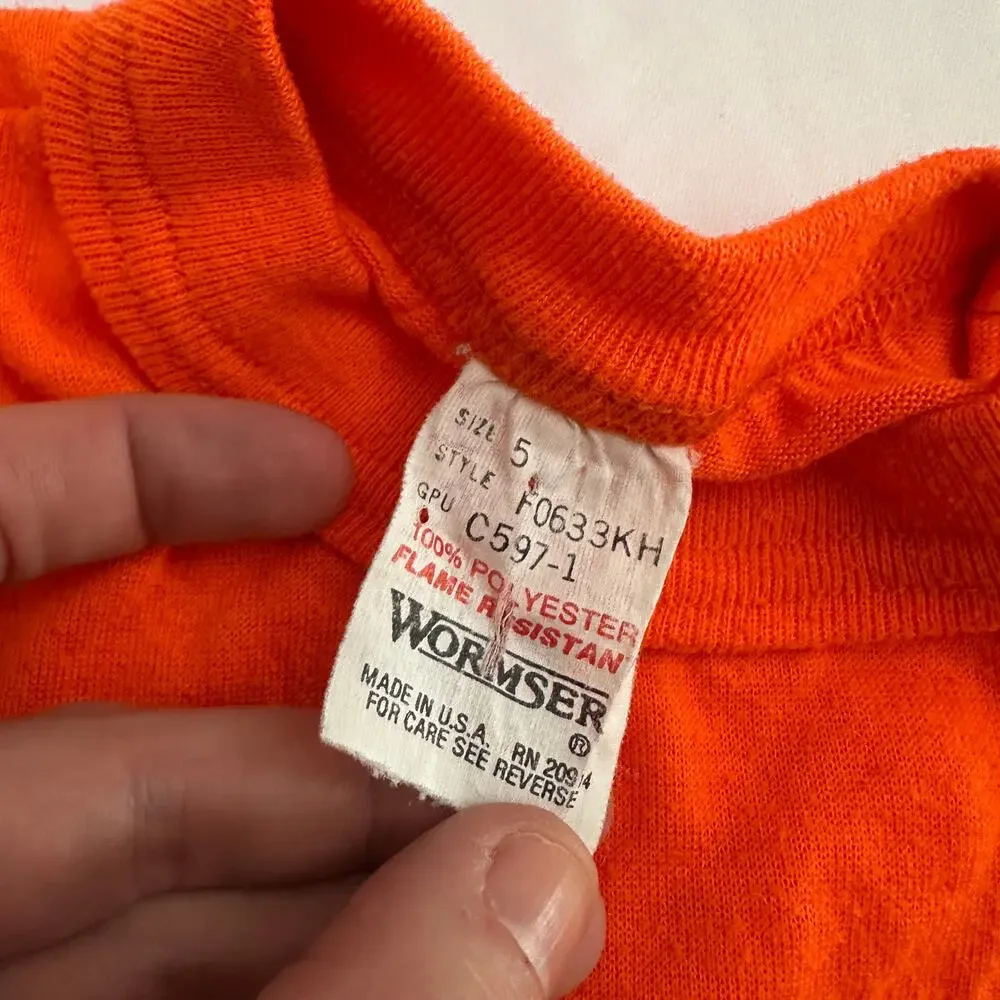 Vintage 1990s Wormser Orange Halloween Witch On A Broomstick Full Moon Top